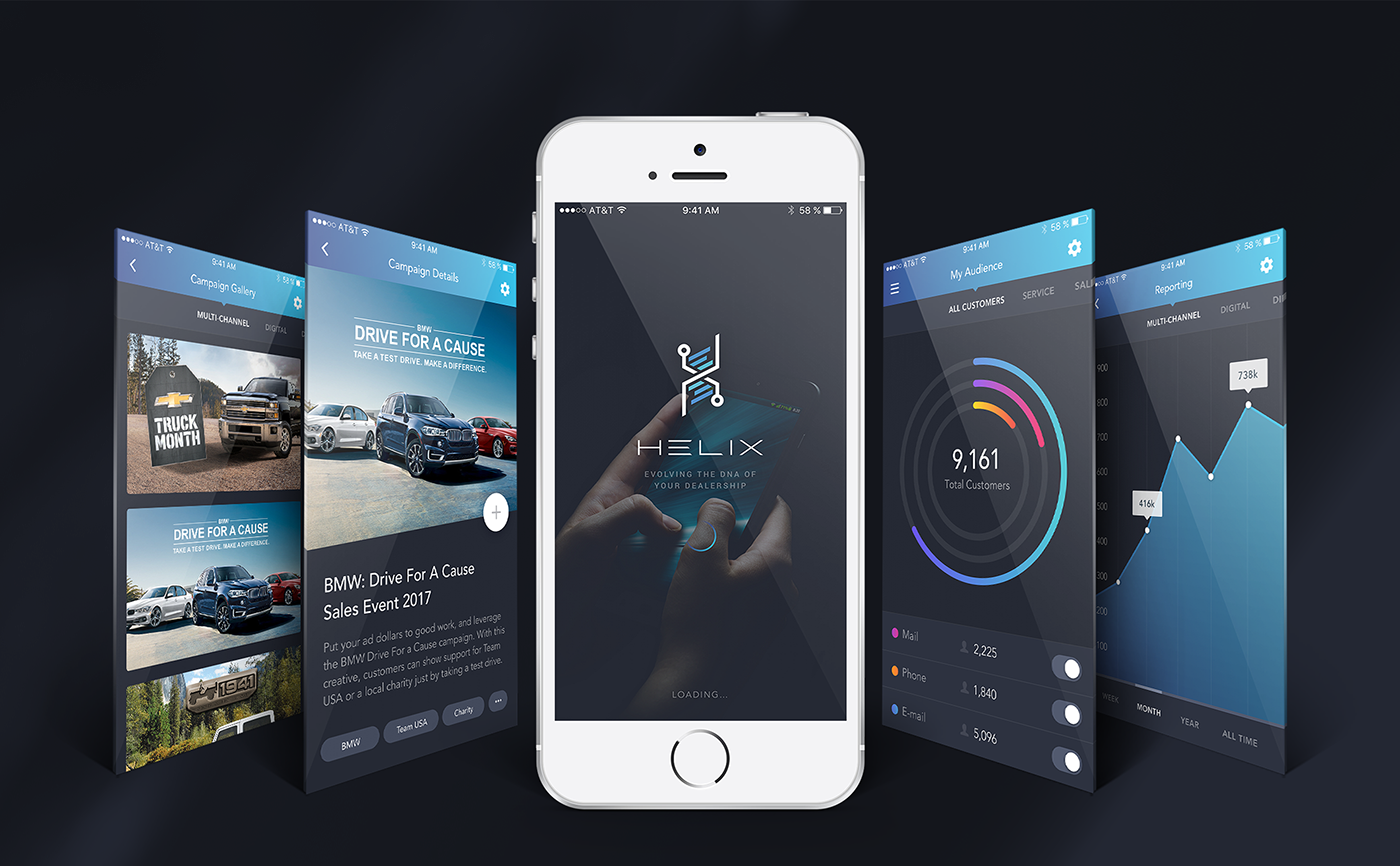 helix advanced marketing   app UI ux Technology mobile reporting campaign
