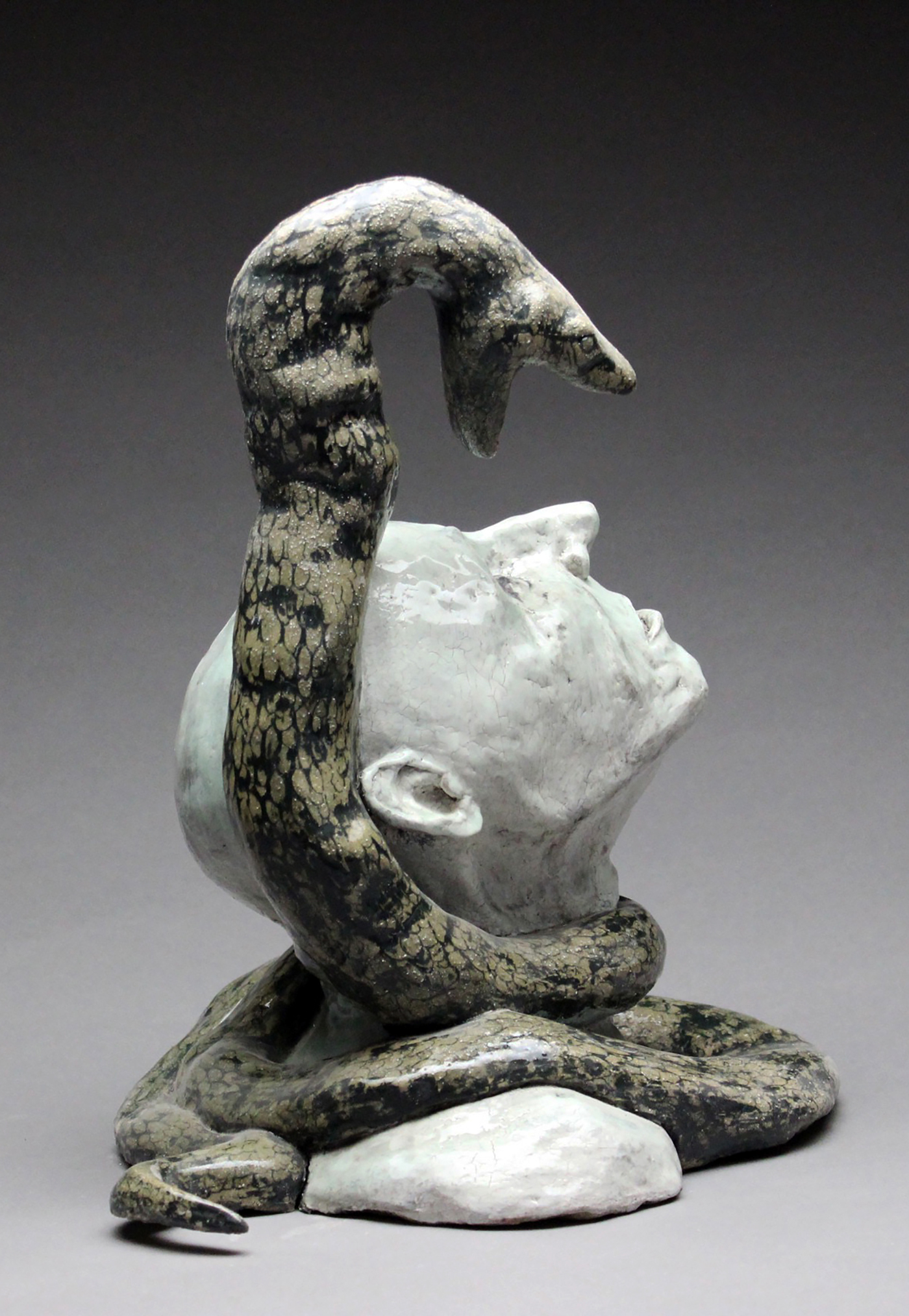 Figure sculpture ceramic ceramic sculpture dark art vices stoneware bust