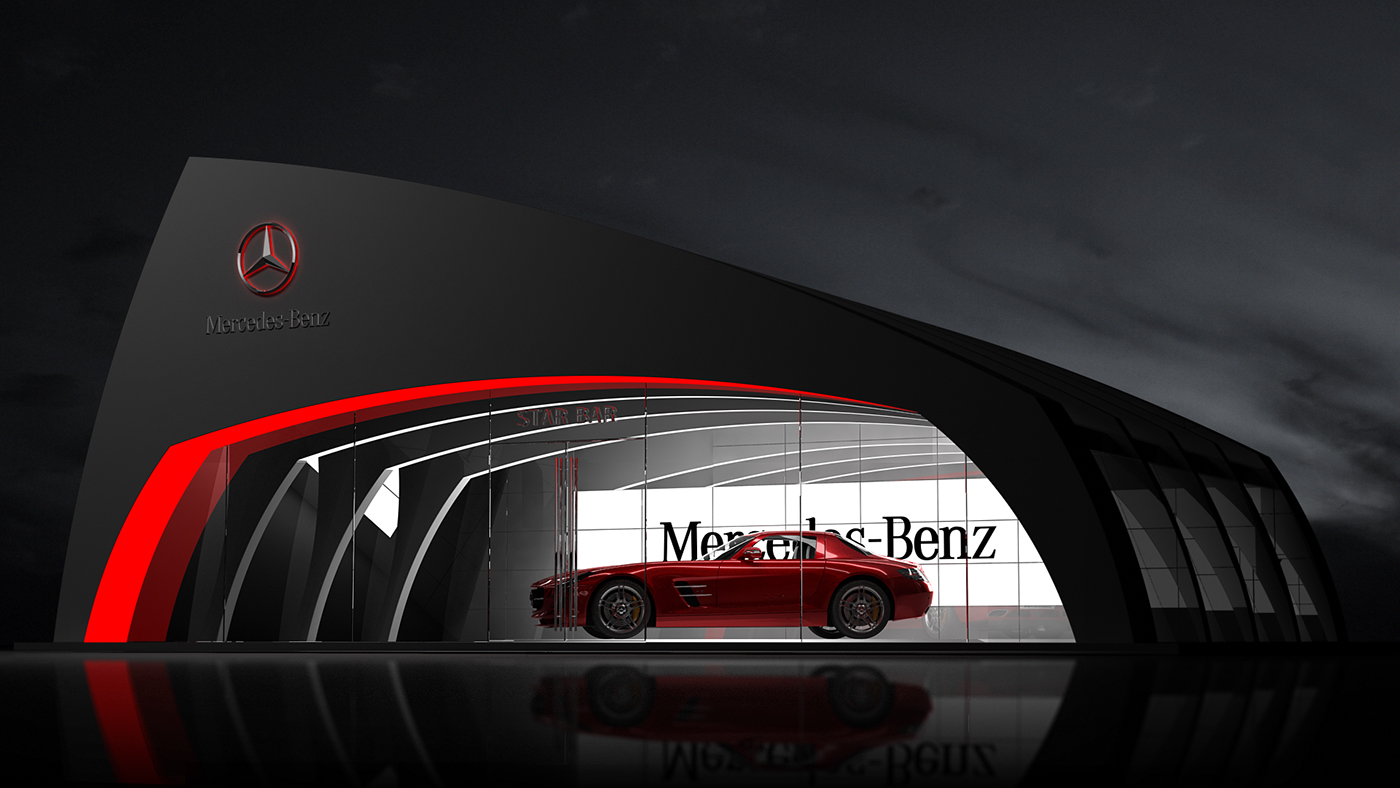 Mersedes-Benz exhibition pavilion concept car Event expo