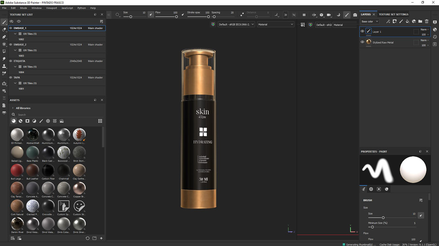 cosmetics brand identity product design  3d modeling blender Unreal Engine 5 Substance Painter texturing modeling Render