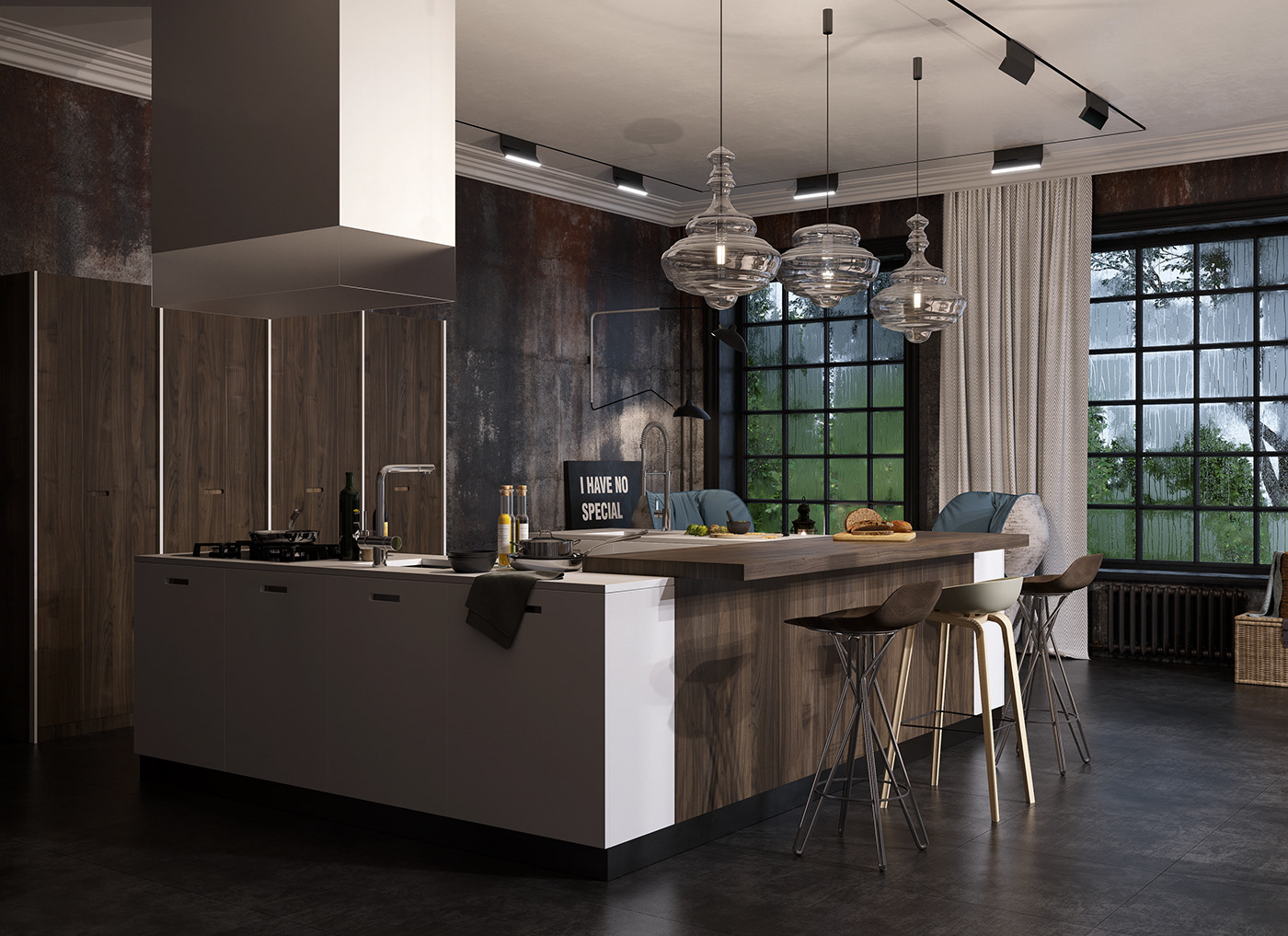 3D 3ds max corona render  Interior interior design  LOFT LOFT DESIGN Render visualization