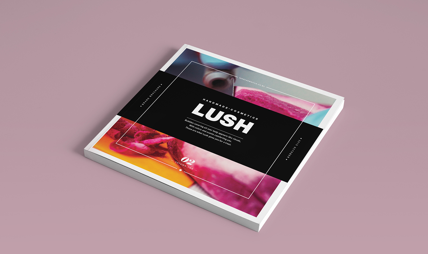 lush brochure leaflet book design Cosmetic cosmetics brand School Project brochure design