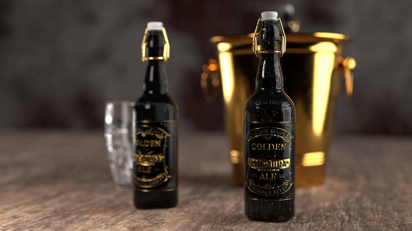 3D beer beer label bottle brewery Label Packaging packaging design product product design 