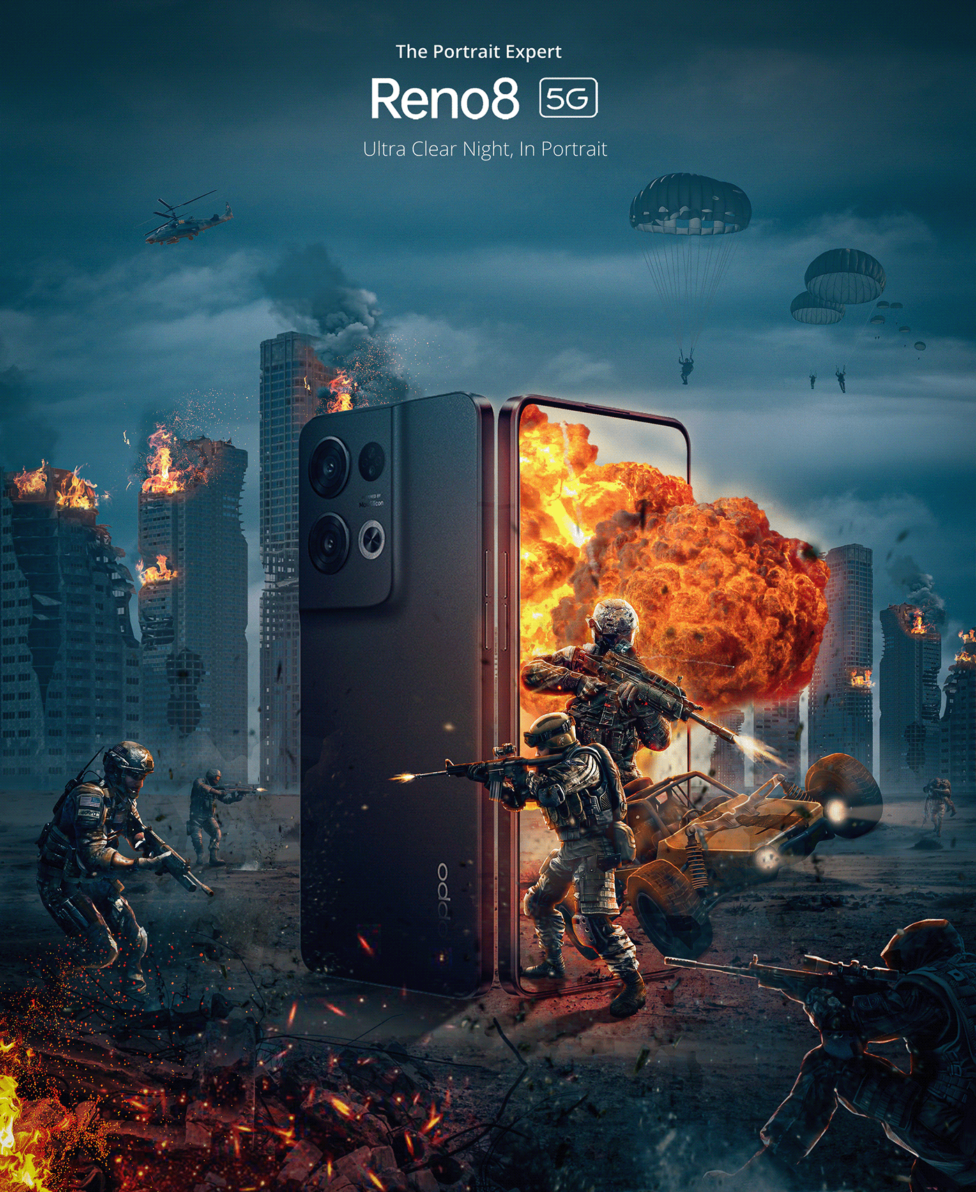ads Advertising  call of duty game Gaming mobile Oppo pubg smartphone Digital Art 
