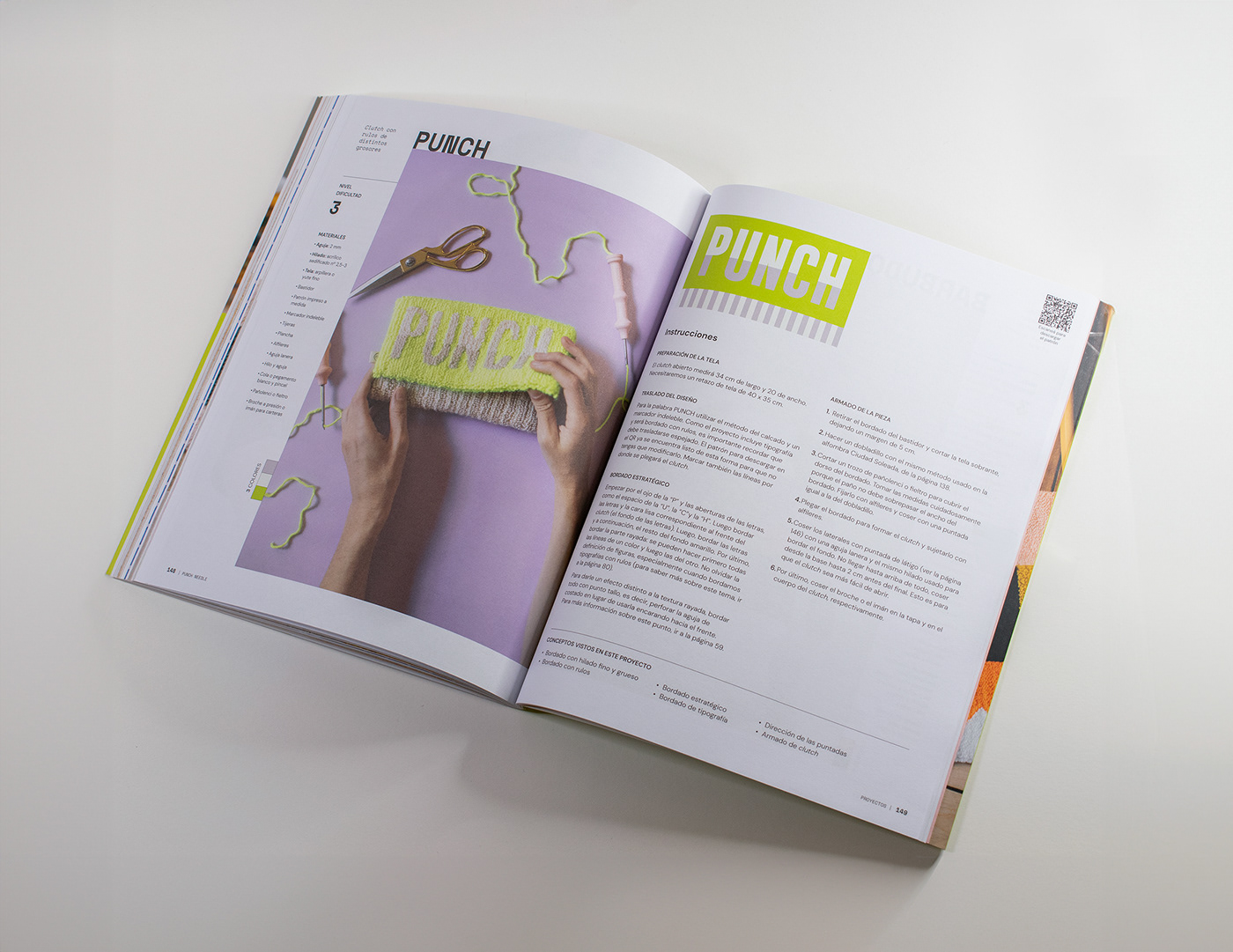 Embroidery editorial book Layout editorial design  color textile pattern design  book cover book design