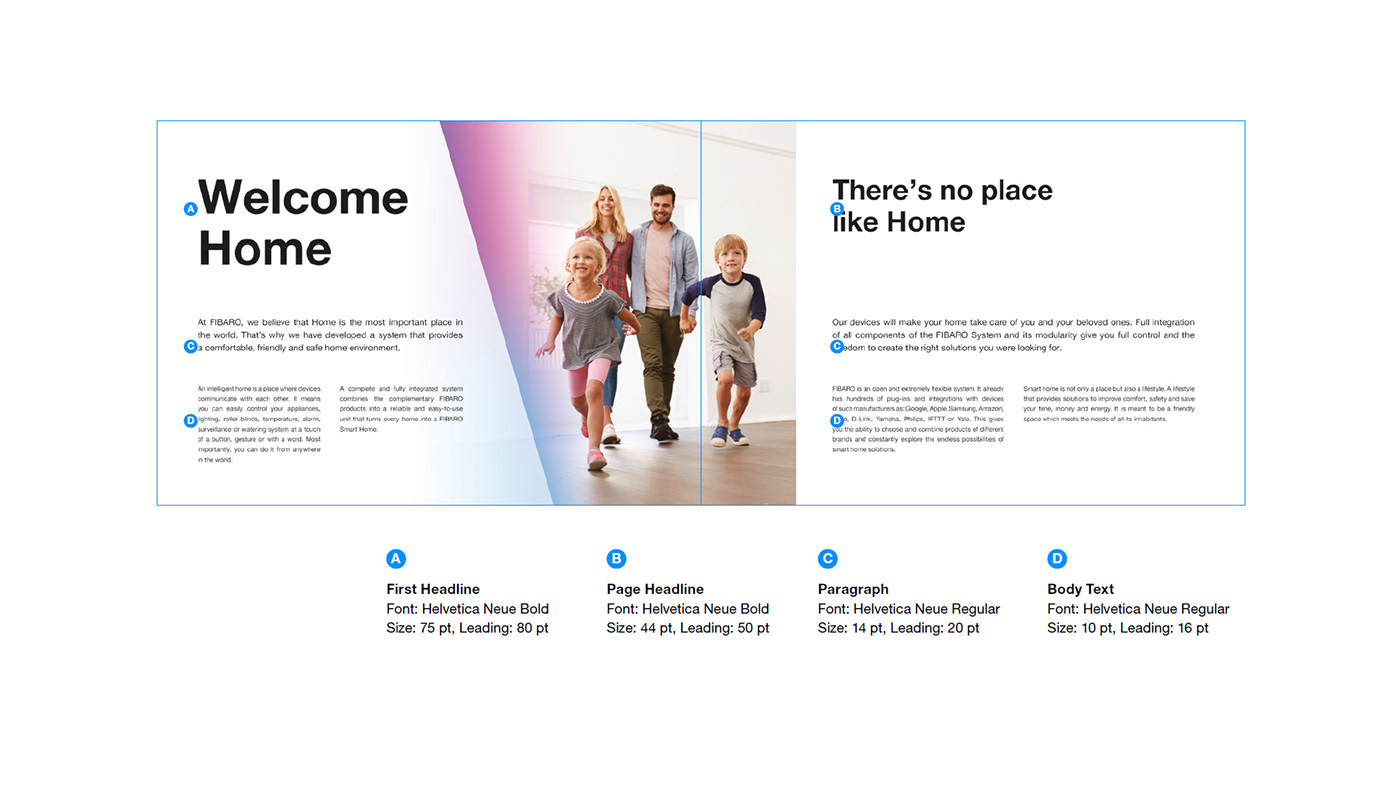 fibaro Smart Home print design  Layout Brand Design kommunikat rebranding visual identity identyfikacja wizualna brand design system