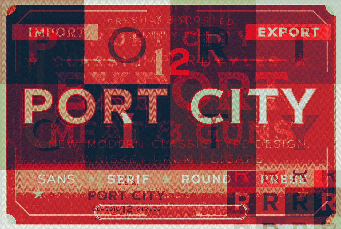 type type design typography   vintage Classic modern Port City font font design Label