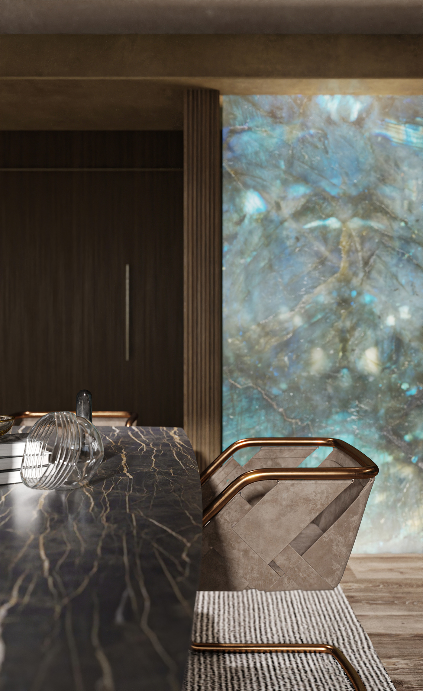 architecture design flat Interior luxury Marble modern penthouse premium wood