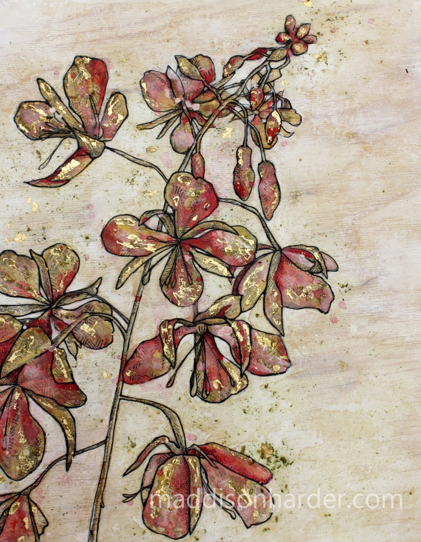 Drawing  painting   mixed media Flowers art paint hand drawn