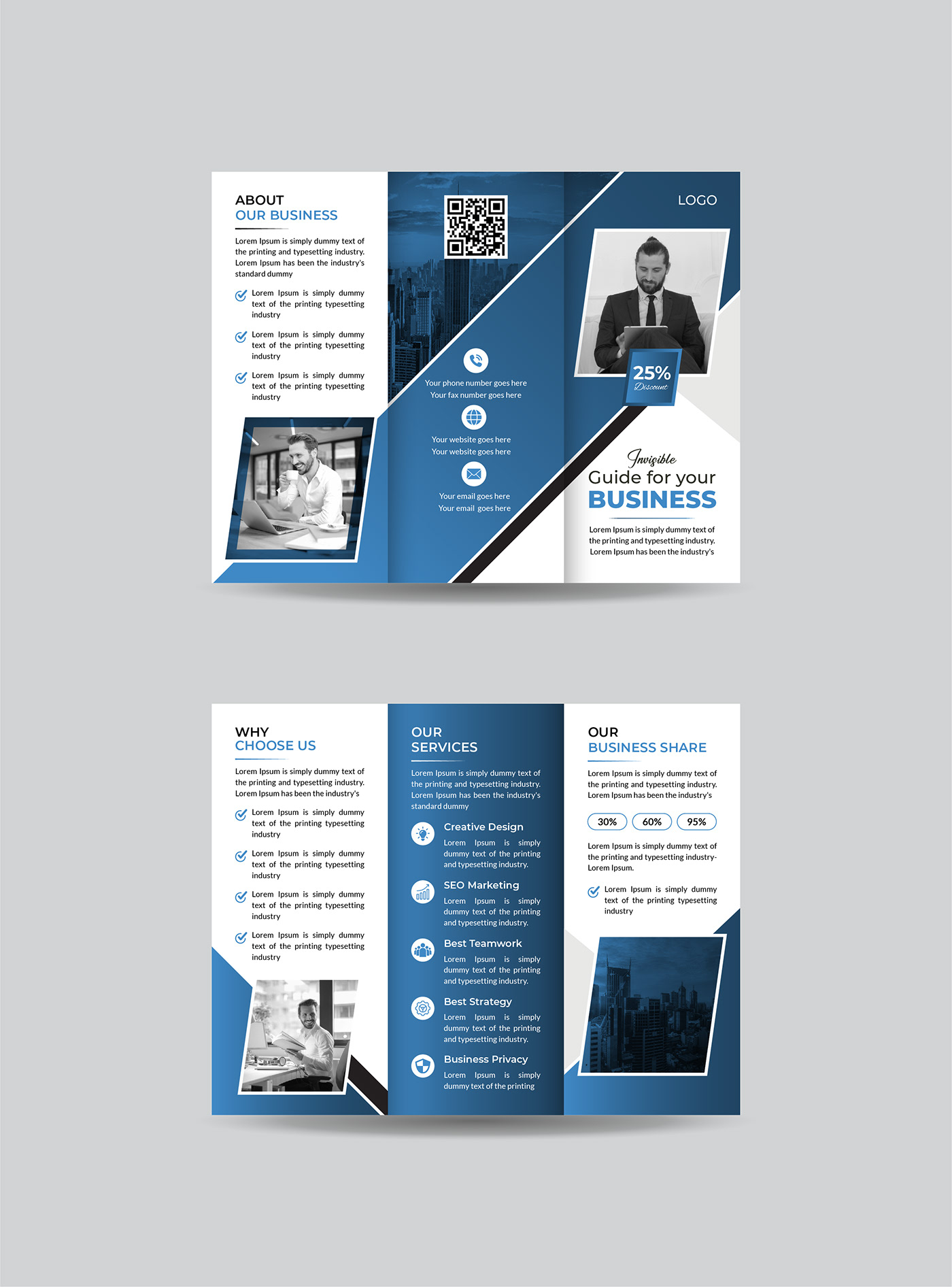 tri-fold brochure trifold brochure flyer bi-fold brochure tri-fold trifold brochure business corporate modern