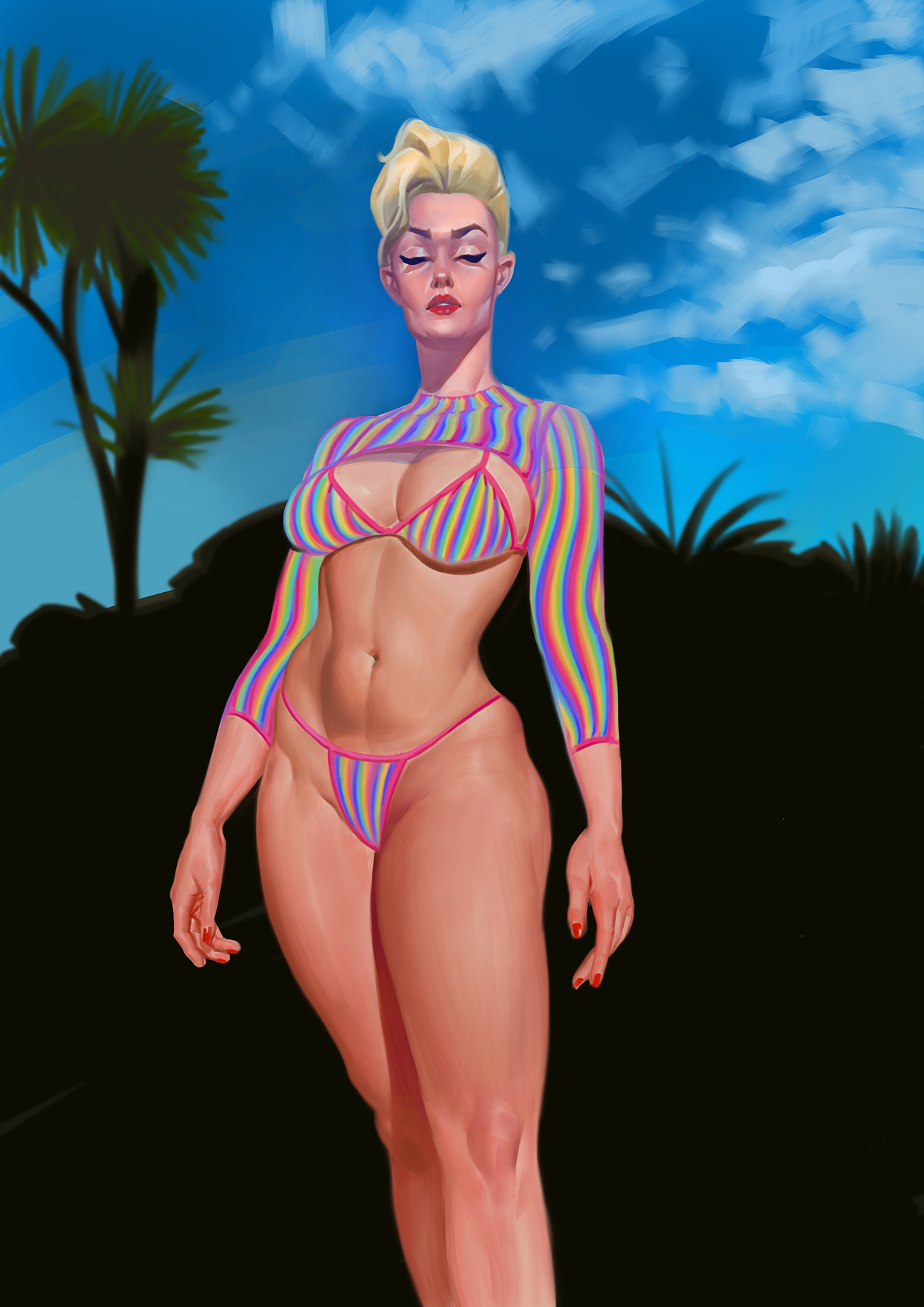 model drawingpractice prettywoman sexy curvy Thick digitalart CG Procreate time-lapse