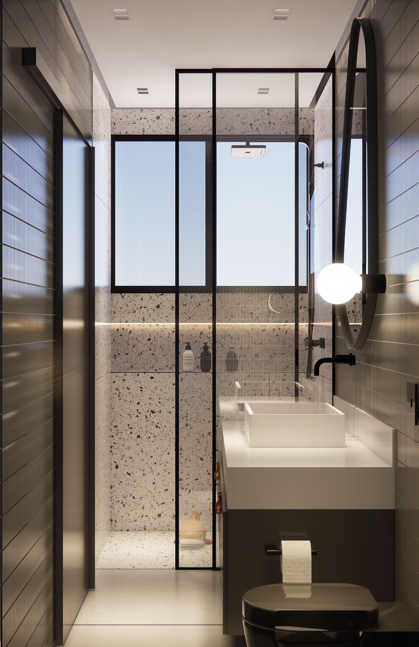 bathroom granilite Render enscape interior design  vray Enscape3D 3D banheiro infantil