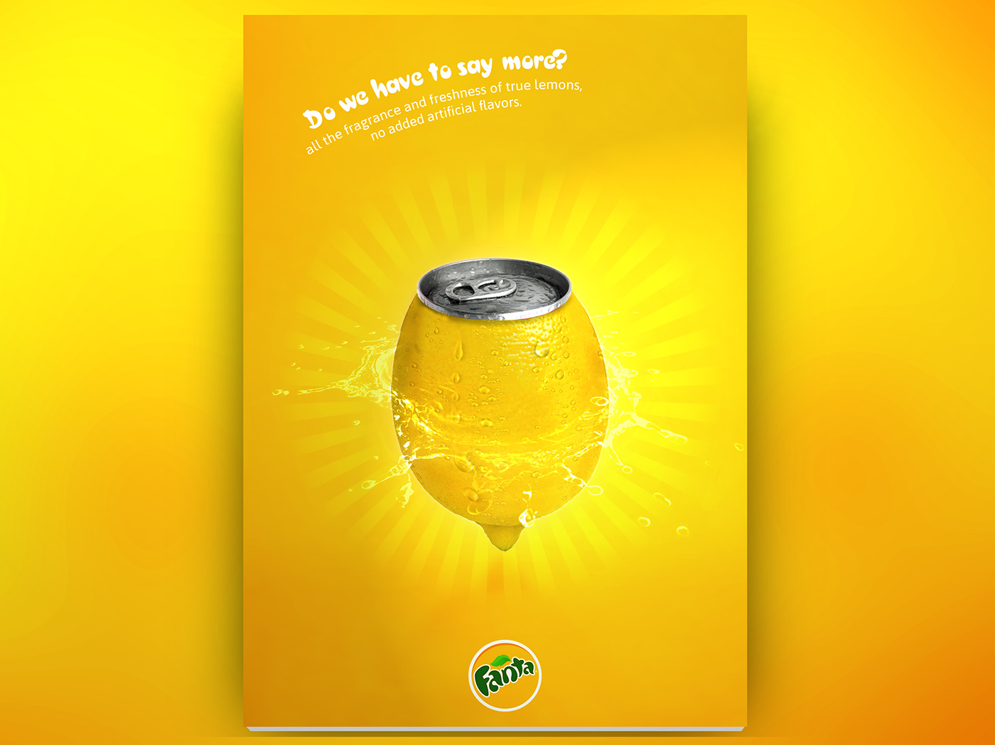 orange can photomanipulation lemonade lemon can orangeade fanta print ads creative advertising soft drink retouch