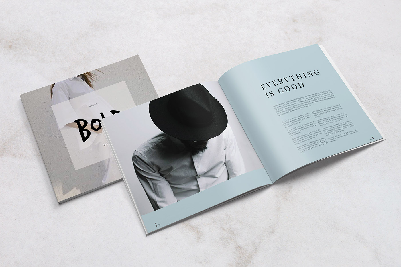 Adobe Portfolio magazine editorial Layout InDesign template catalog Lookbook lifestyle square minimalist clean simple