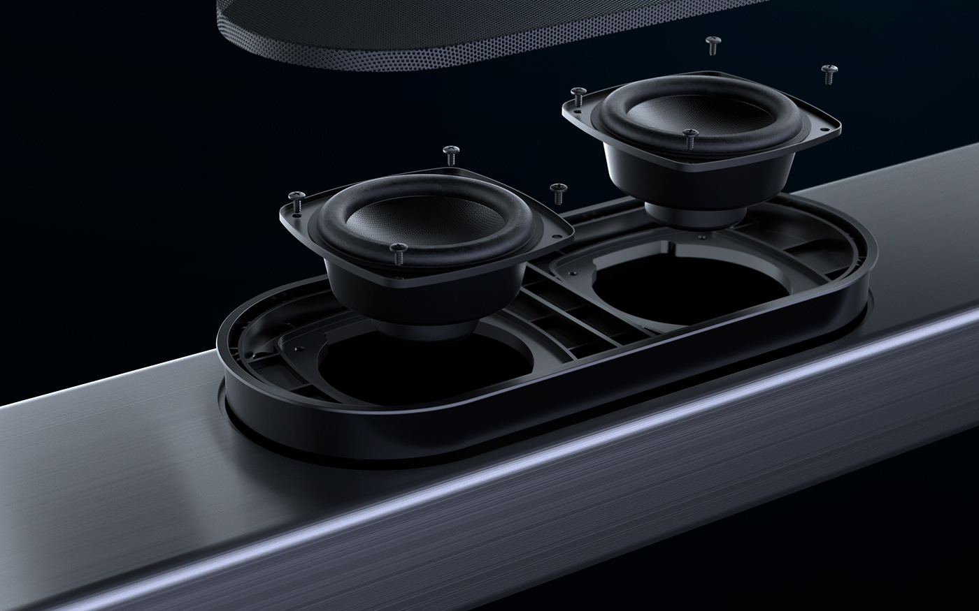 Sharp 3D corona render  3d max studio lighting sound soundbar Dmitry Gusev products industrial design 