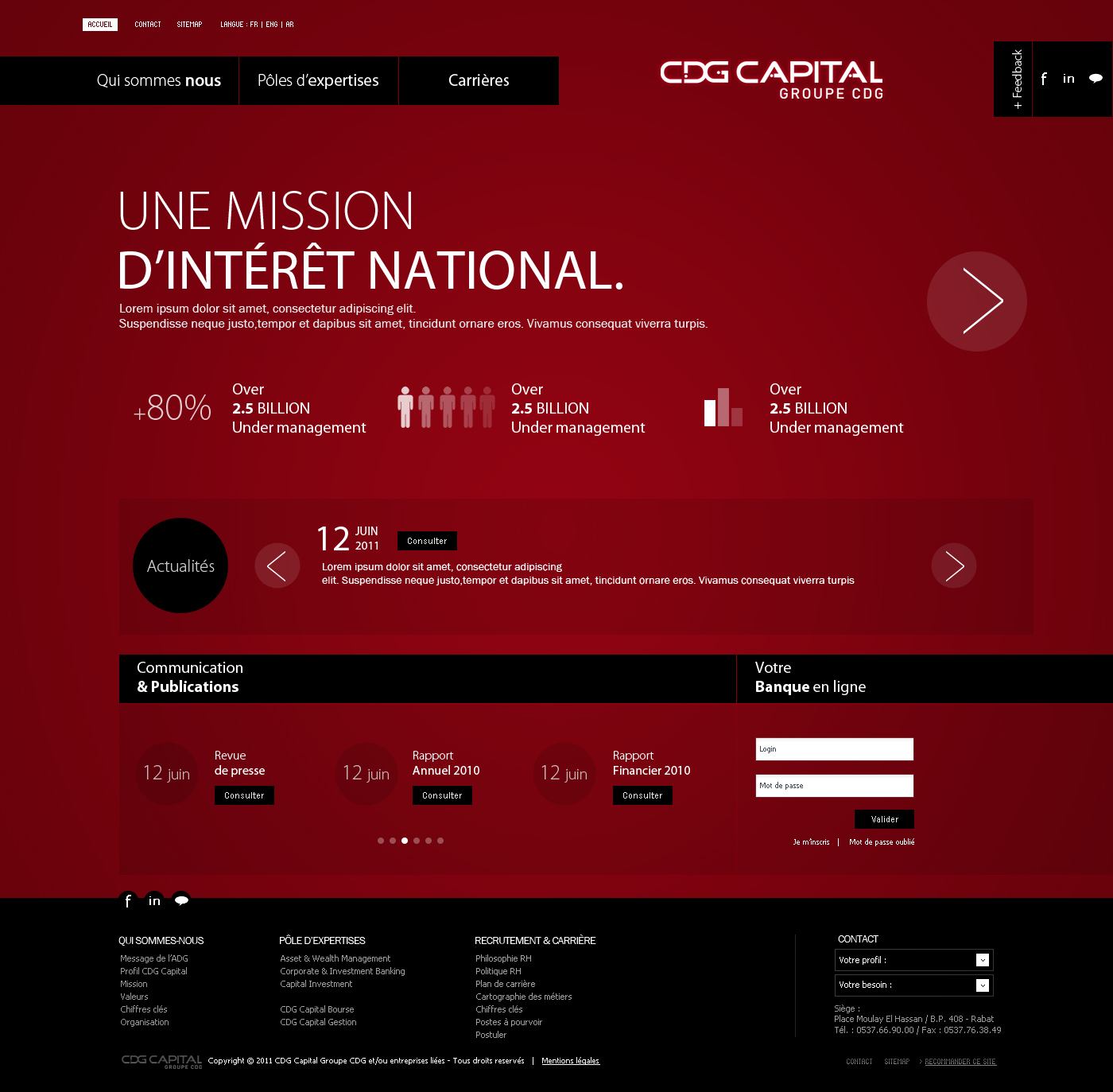 cdg  CDG capital Red desgin  minimalist  Bold design