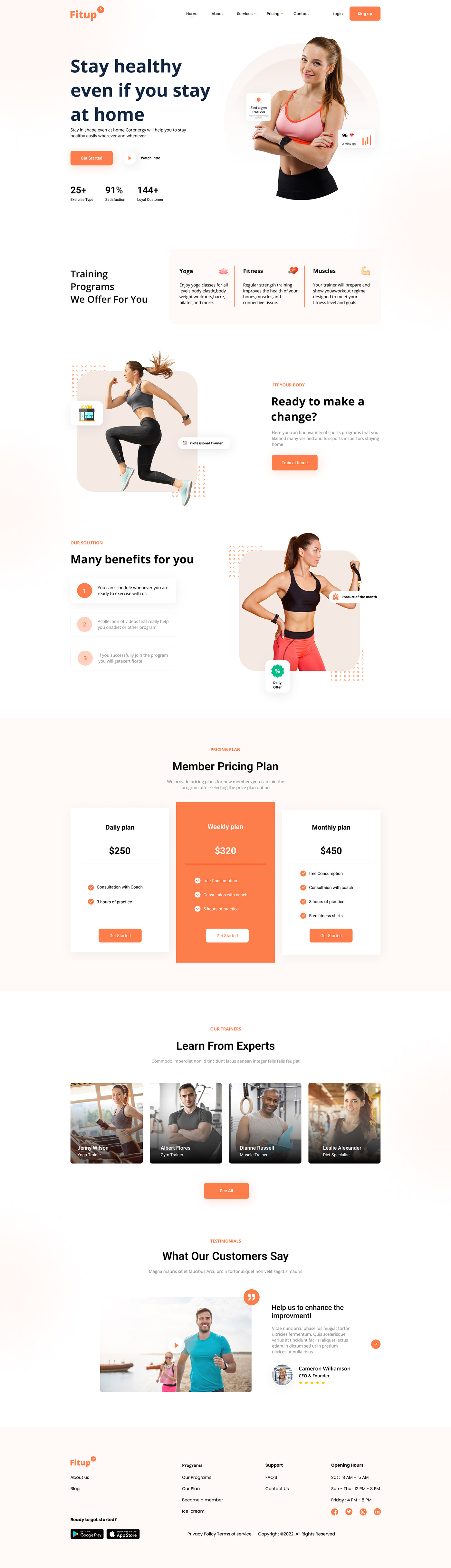 exercise fitness fitness club gym Health landing page popular sports uiux Webdesign