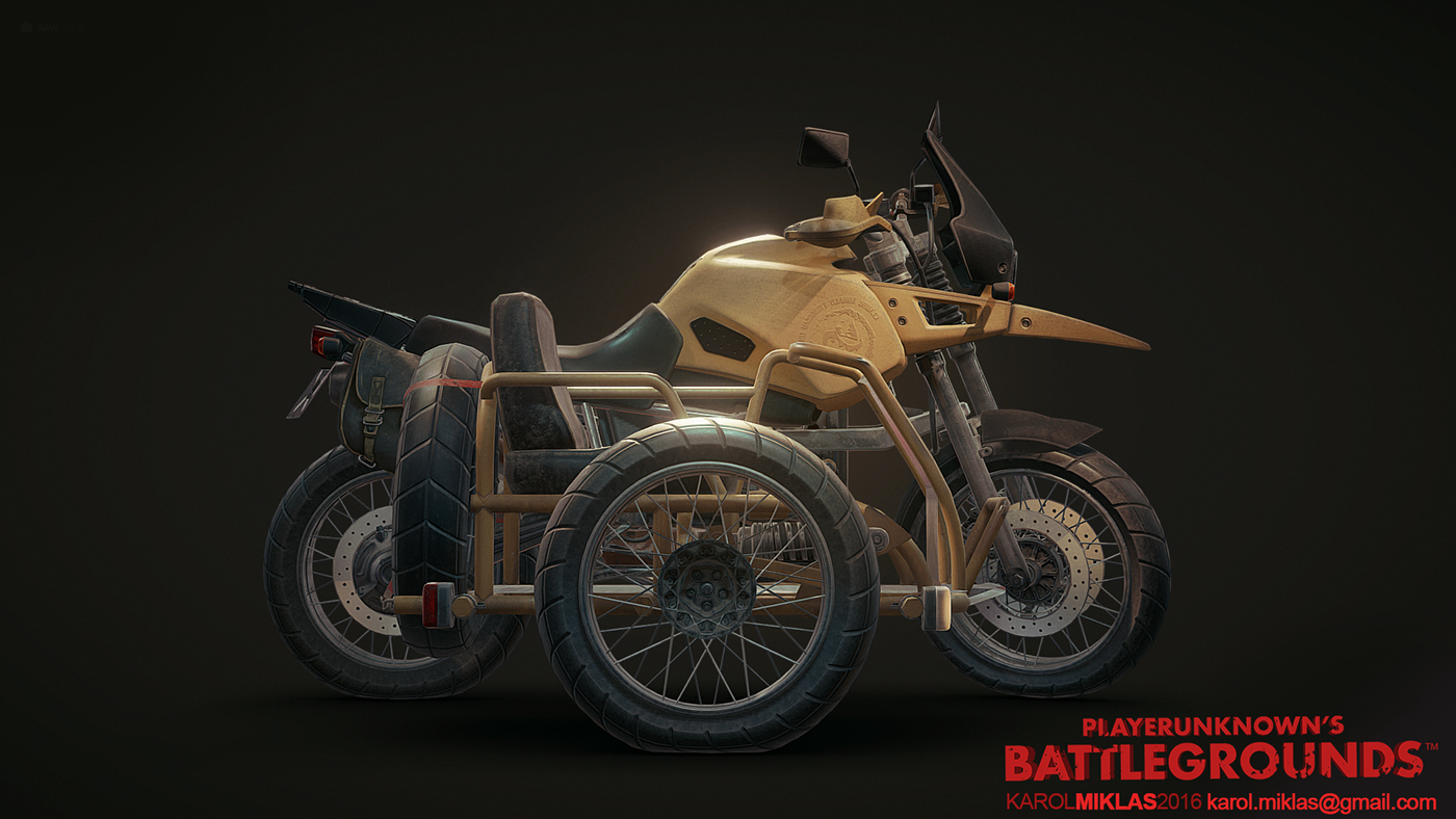 Vehicle lowpoly gameart Battlegrounds rusty Truck buggy motorcycle Bike