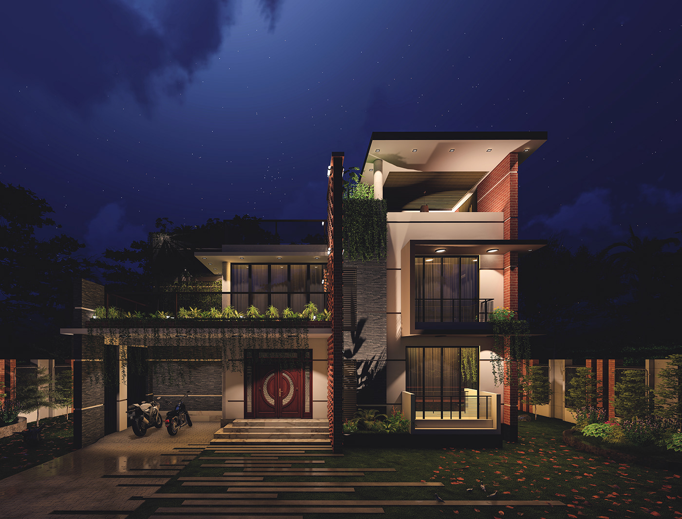 Duplex House architecture visualization exterior Luxury Design Modern Design Lumion Render 3d modeling