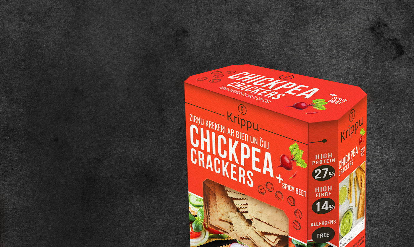 Packaging chickpeas crackers healthy organic Good Food  design box Latvia