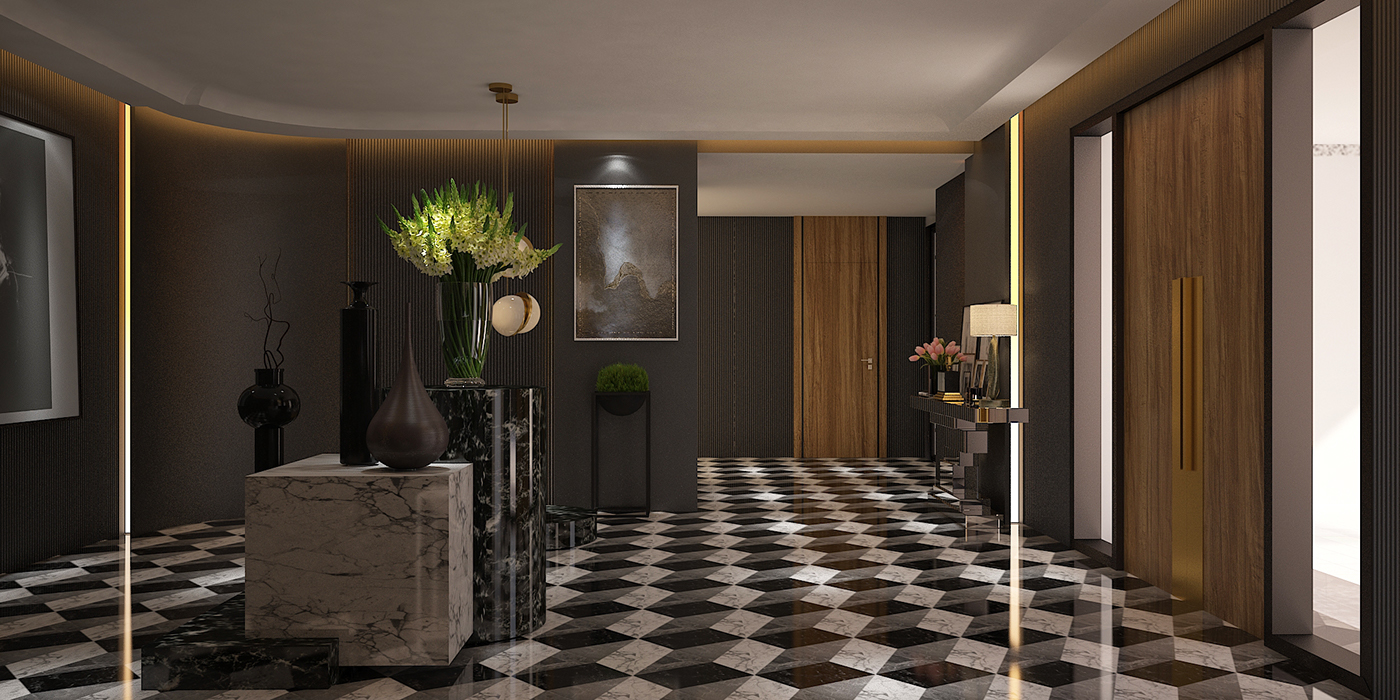 Private Residance furniture design decor sofa Marble FLOOR hotel black