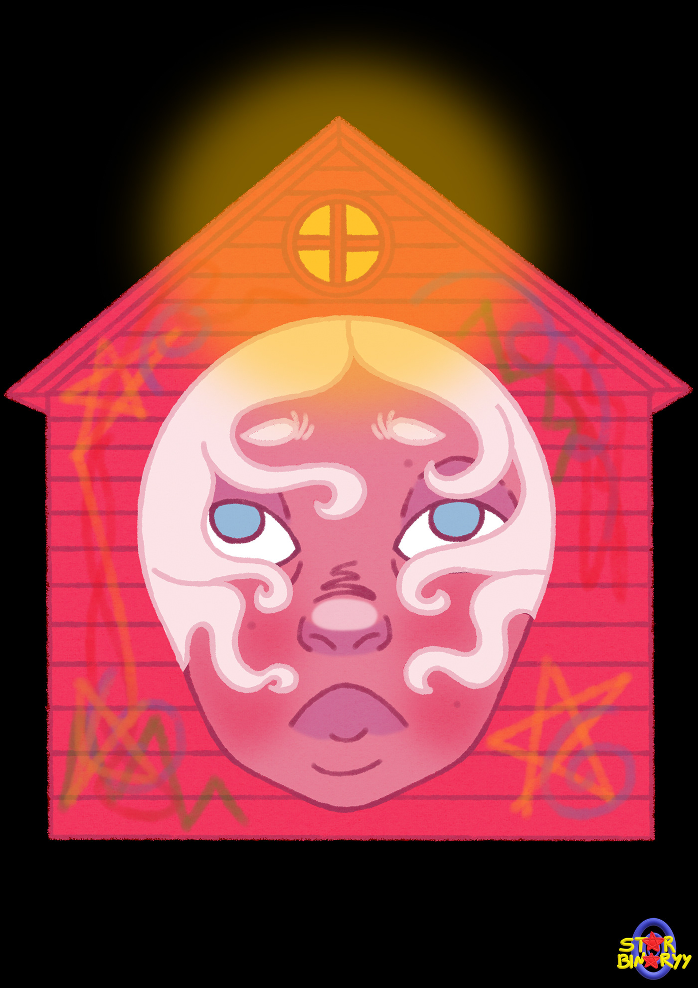 doll house face beauty woman art digital illustration Drawing  colors dollhouse