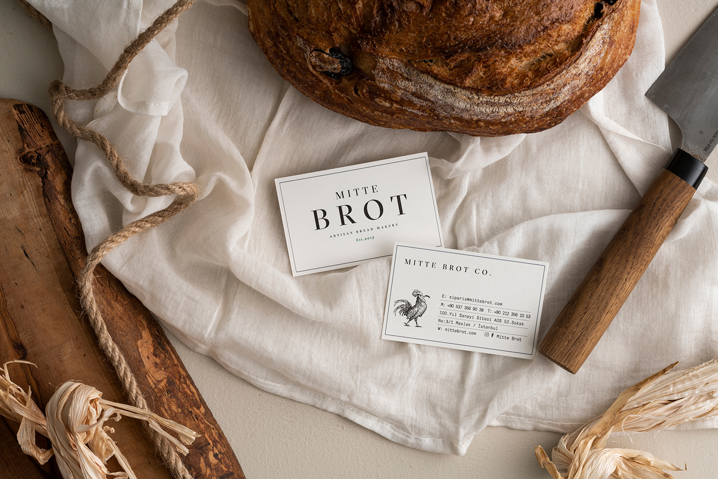 artisan branding  bread craftpaper ILLUSTRATION  mittebrot Packaging Rooster