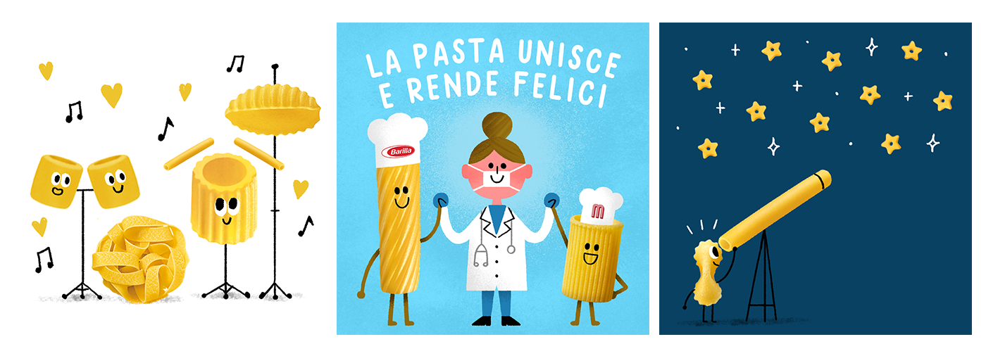 art brand Food  food art Fun ILLUSTRATION  Italy music Pasta social media