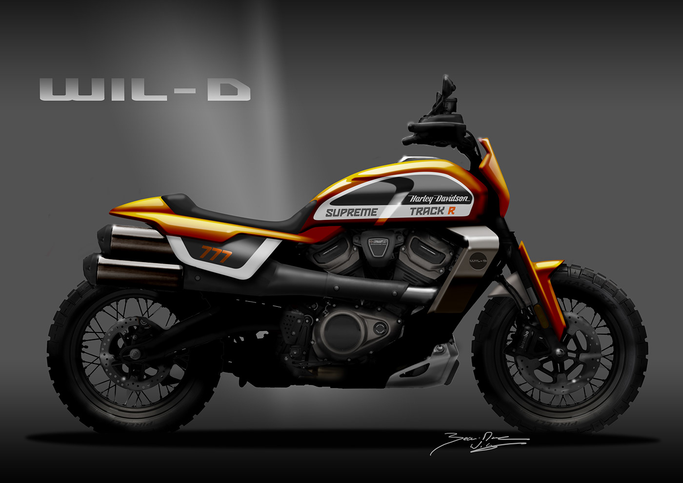 automotive   Custom Harley Davidson motorbike motorcycle Racing sketch transportation