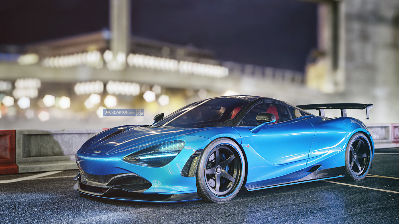 jackdarton car automotive   blue McLaren supercar Render blender Realism realistic