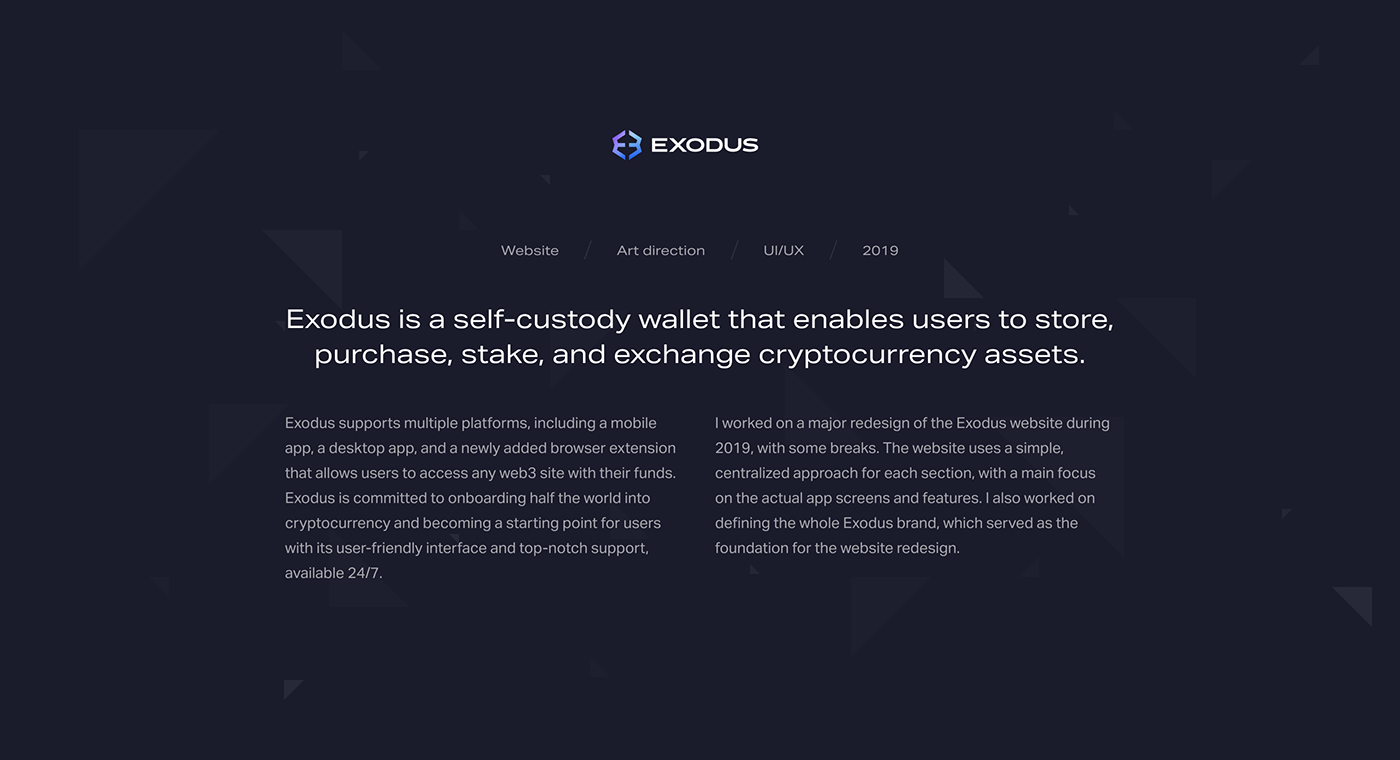 bitcoin Brand Design crypto ethereum exodus uiux ux visual identity WALLET Website