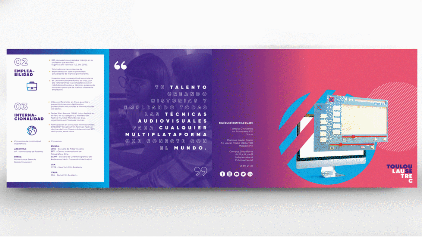 brand brochure colors design editorial folletos institute Layout TLS University