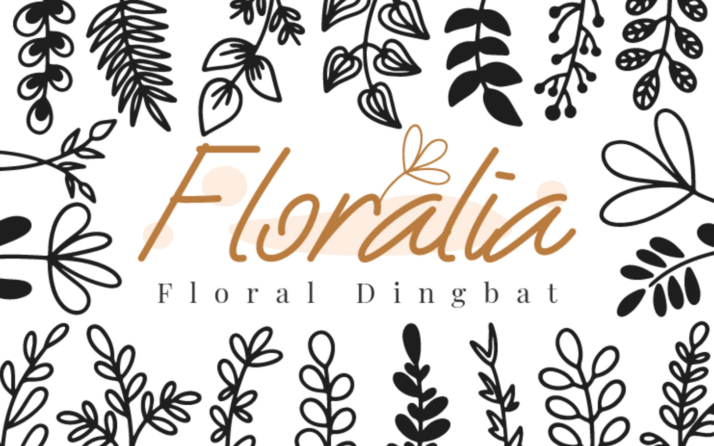 botanical branch dingbat floral font line art pattern wedding