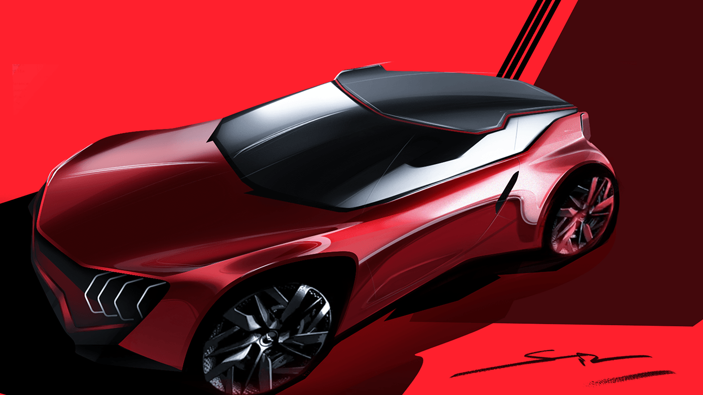 photoshop rendering automotive rendering design sketching Practice