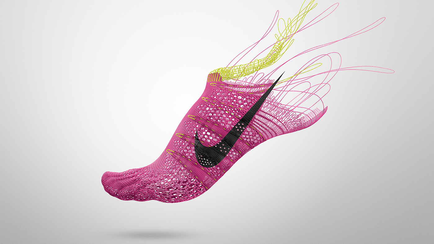 Adobe Portfolio Nike flyknit CGI concept running sport