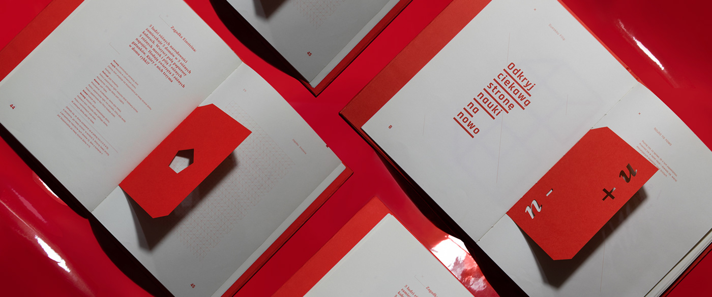 editorial design red graphics Mockup editorial design  Project Sience Minimalism simple