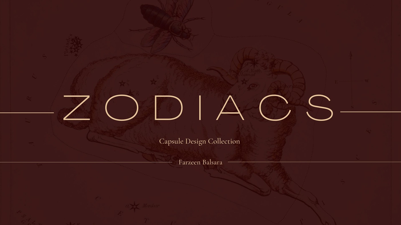 zodiac signs digital illustration personalized Horoscope fantasy design modern silhouettes