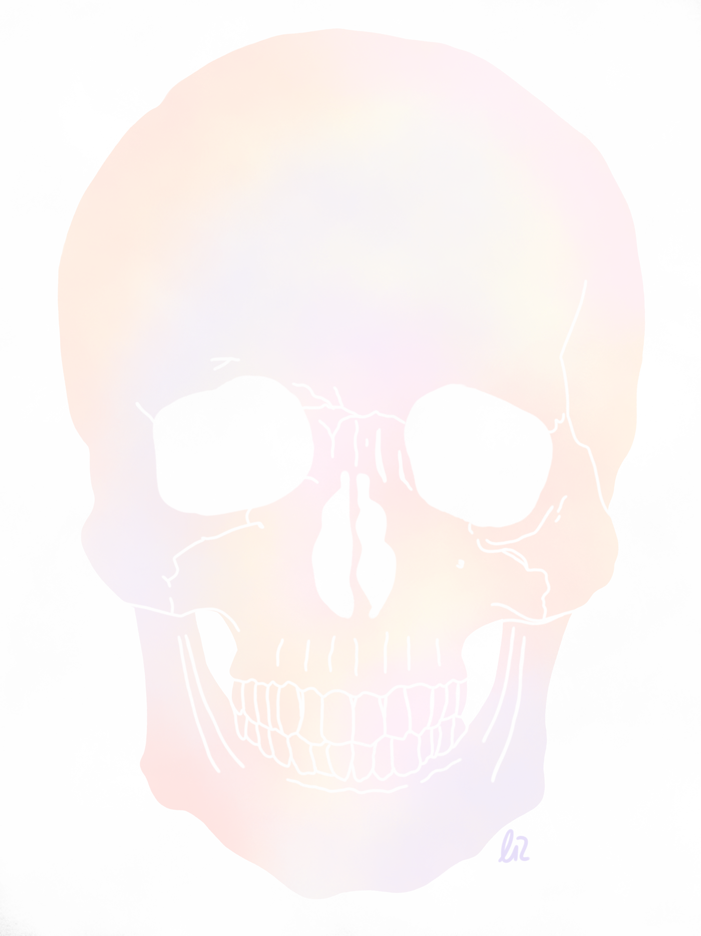 holographic digital art painting   ILLUSTRATION  Drawing  malen Zeichnung zeichnen skull totenkopf