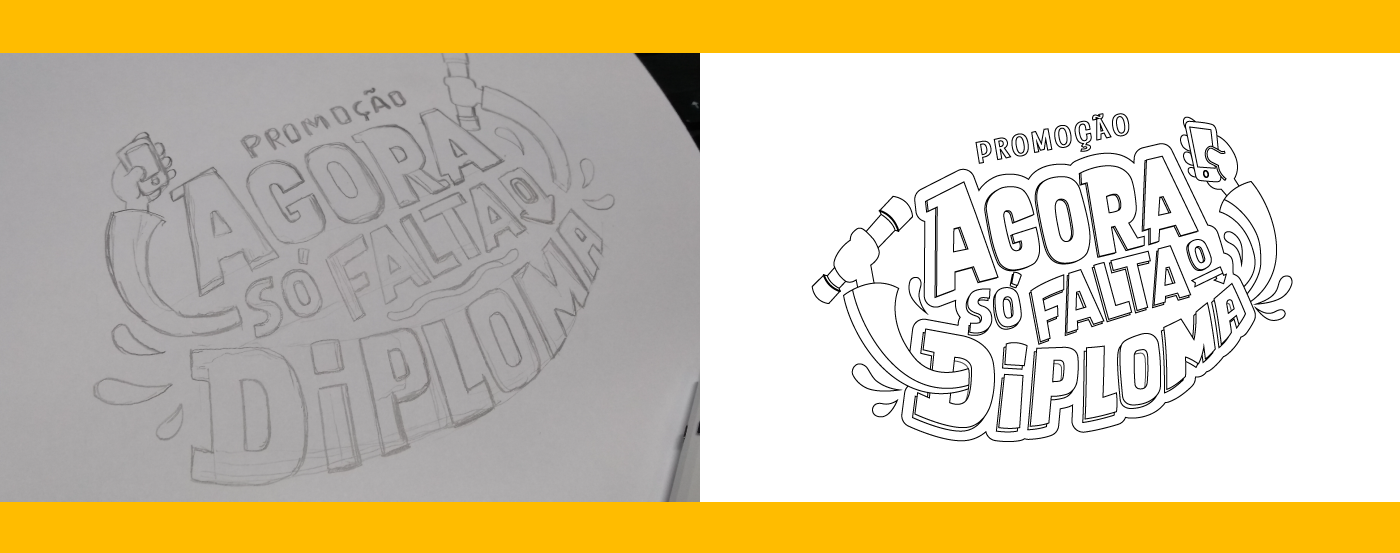 Odontologia selo promocional Estudantes design promocional Selo lettering