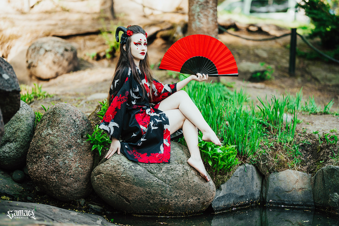 yukata kimono photoshoot Photography  model woman portrait Fashion  oni japan fashion
