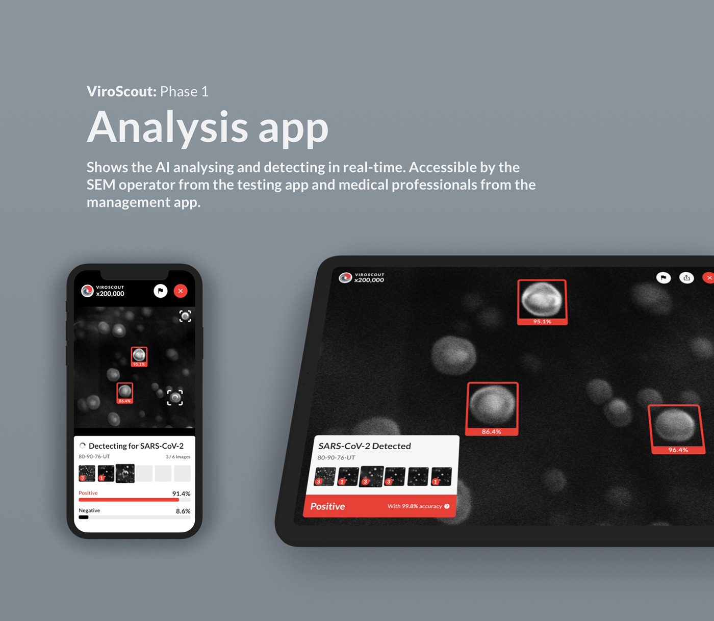 A mock-up of VirusScout Analysis app