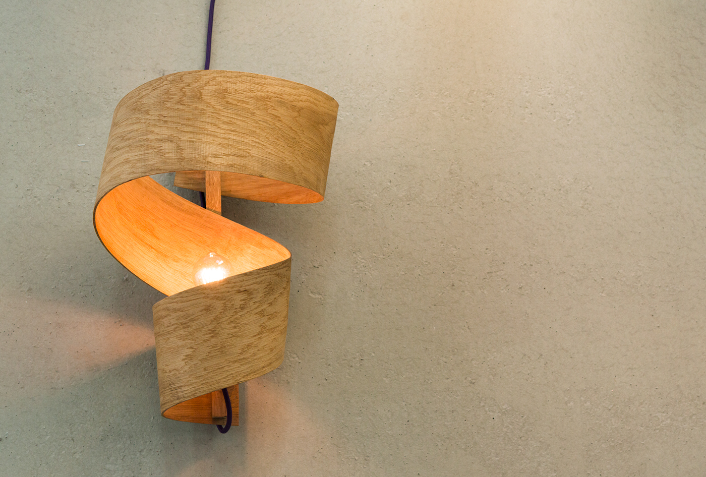 Lamp lampshade craft maker designer maker furniture wood oak steambending design