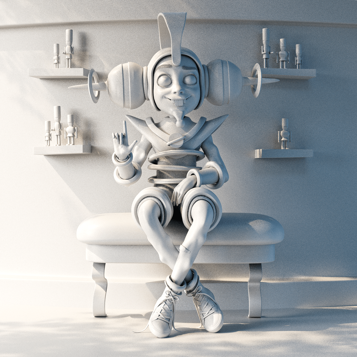 cartoon Character design  3D Maya arnold castelo ra-tim-bum