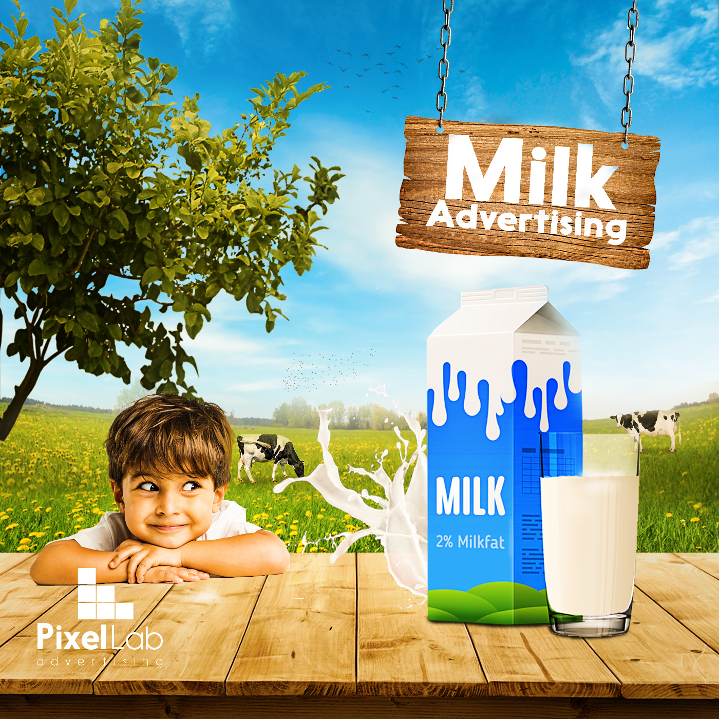 milk Advertising  tutorial retouch manipulation