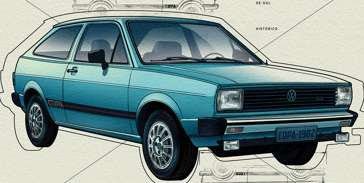 VW volkswagen car automotive   Vehicle fabio vido ILLUSTRATION  Digital Art  design Graphic Designer