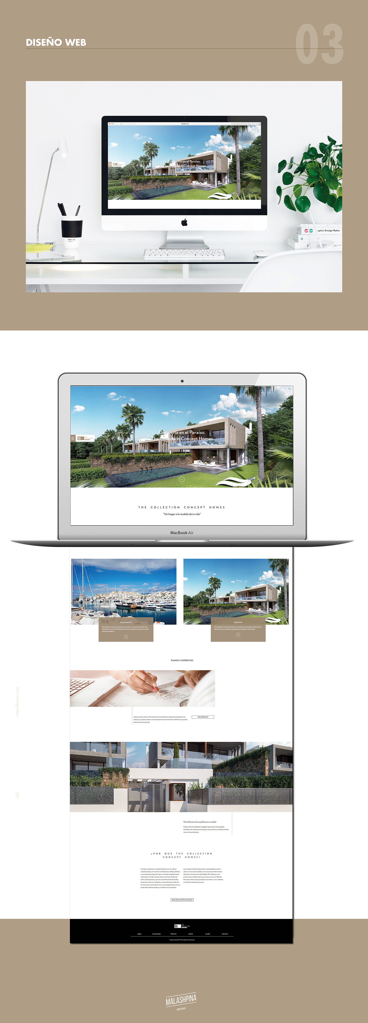 Web marcas graphic design  diseño gráfico costa del sol Desarrollo de marcas brochure real estate malaga architecture brochure