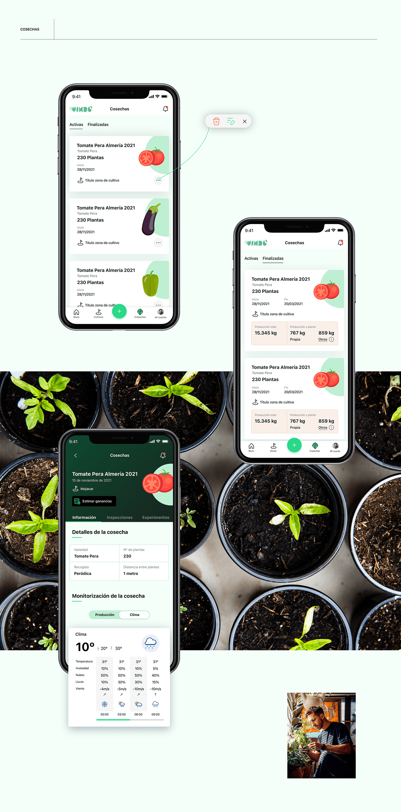 clean garden green mobile Mobile app product design  Style Guide UI ux