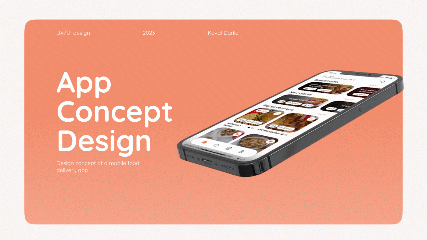application concept design delivery delivery app Figma food app Mobile app user interface uxui