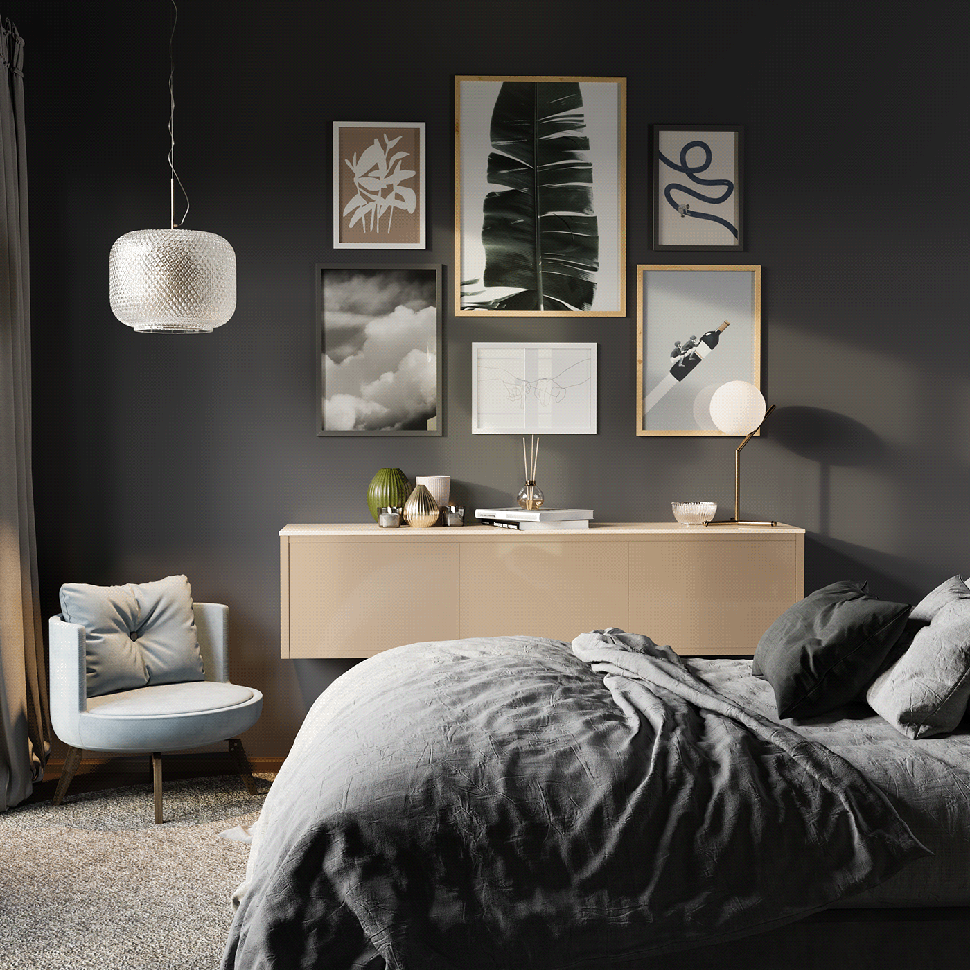 3D archviz bedroom Black Friday corona renderer frames home interior design  living Render