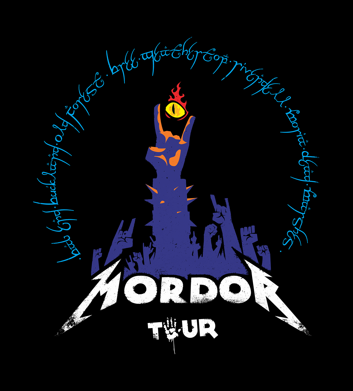 artistic tees tshirt store Tshirt Design Retro eye demon mordor metal trash metal hobbit